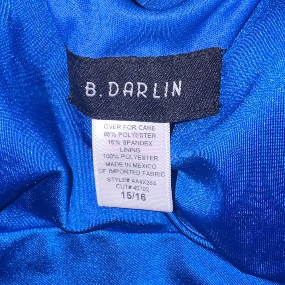 B Darlin size 16 Elegant Blue Ruched Dress - Picture 2 of 3